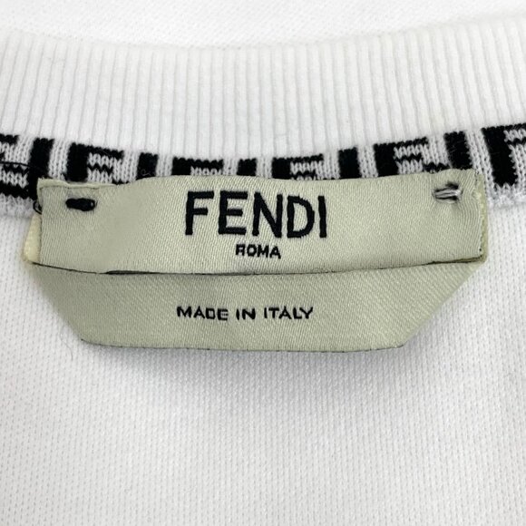 Fendi White Cotton Logo Pocket T-Shirt M Round Neck Short Sleeve Made In Italy 1 - Picture 3 of 8
